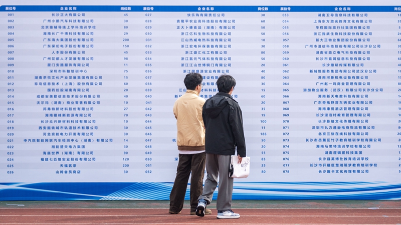湖南省2025届高校毕业生某专场招聘会    新华社图
